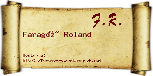 Faragó Roland névjegykártya