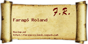 Faragó Roland névjegykártya