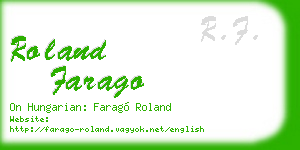 roland farago business card